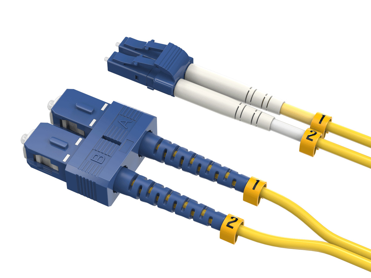 20m OS2 LC to SC UPC Duplex Corning Fiber Optic Cable SingleMode 9/125 OFNR R…