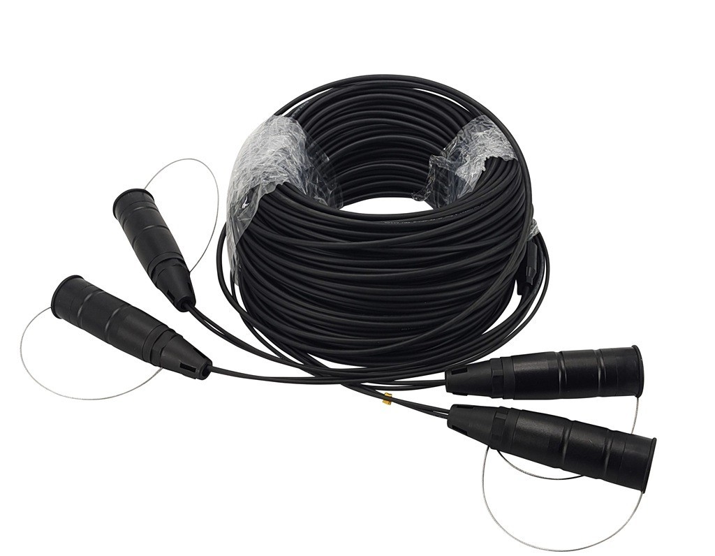 Armored Fiber Optic Cable LC to LC 6 Strands Single Mode with Protective Cap