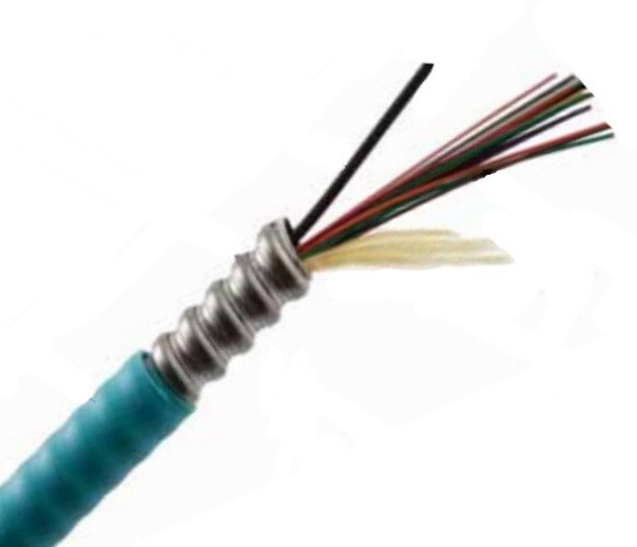6-Strand Plenum Multimode OM3 Interlocking Armor Fiber Optic Cable – 1000ft