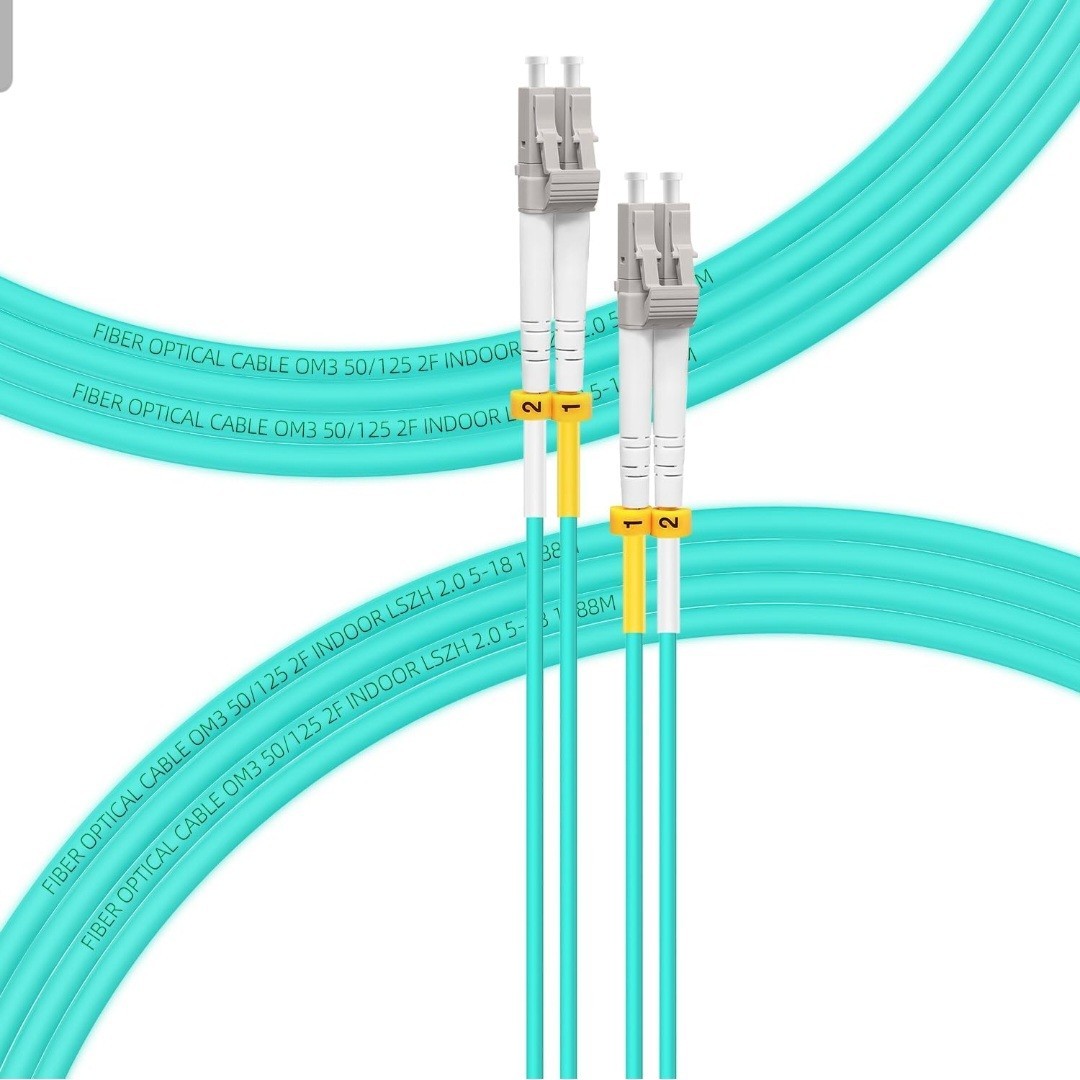 100M (330ft) OM3 LC to LC Fiber Optic Patch Cable Multimode Duplex 50/125um