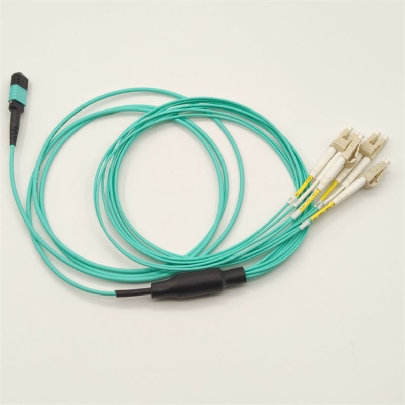 8 Core OM3 Fiber Cable MPO Female/Male-LC Fiber Cable MPO LC Fan-out Patch Cord