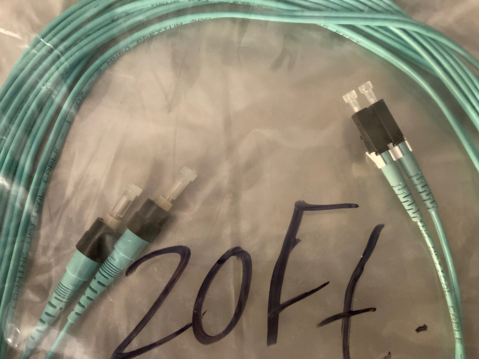 LOT OF 10 – Anixter 6M 20FT LC to ST Duplex Multimode Fiber Optic Optical Cables