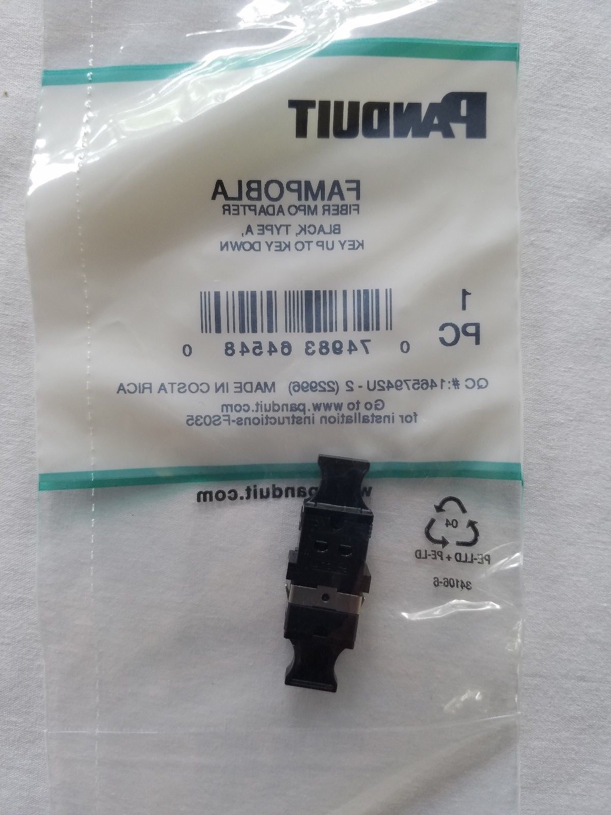FAMPOBLA Panduit MPO MTP Fiber Optic Adapter Type A – Key Up to Key Down