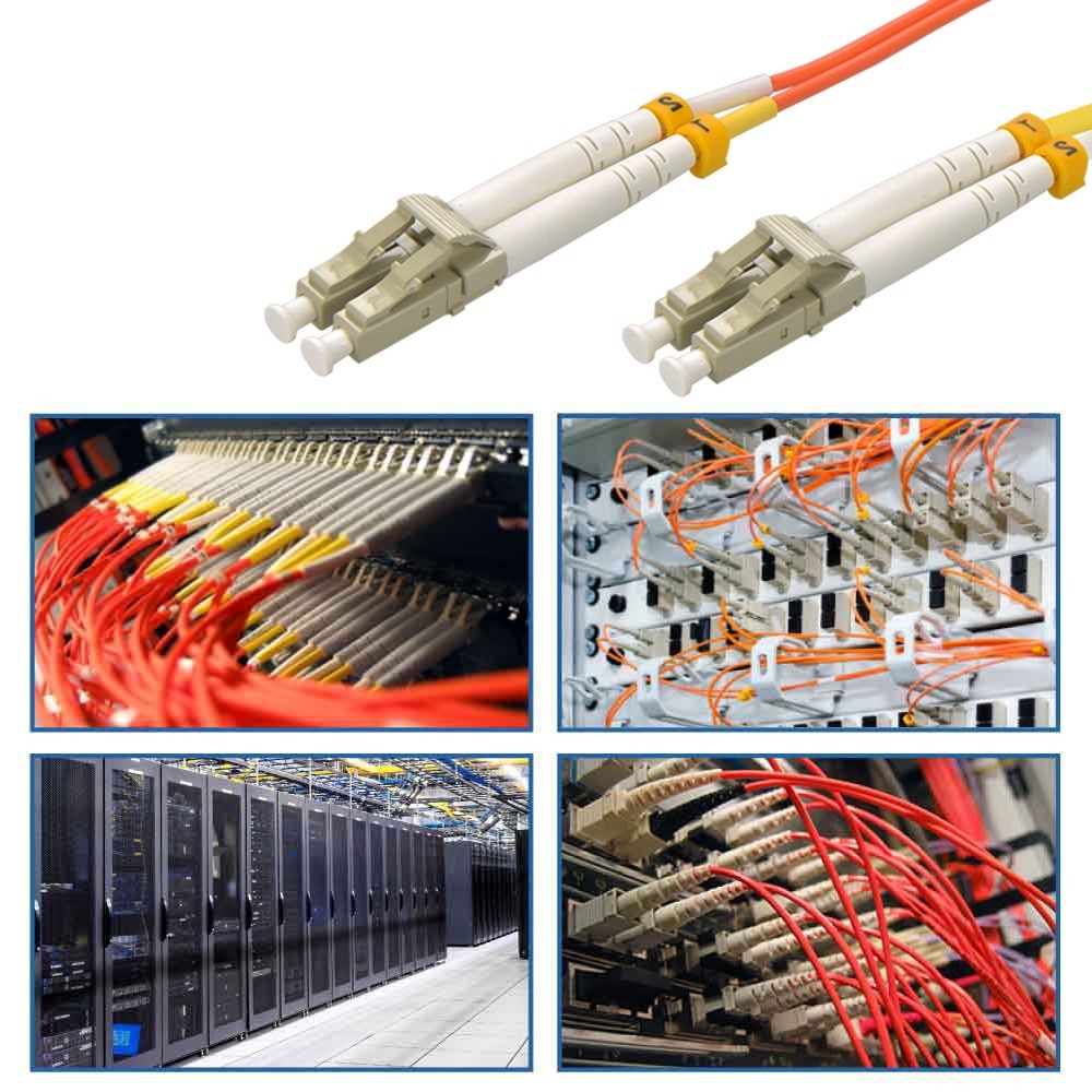 5 Pack of 7m LC/UPC-LC/UPC OM1 Multimode Duplex OFNR 2.0mm Fiber Optic Patch Cab