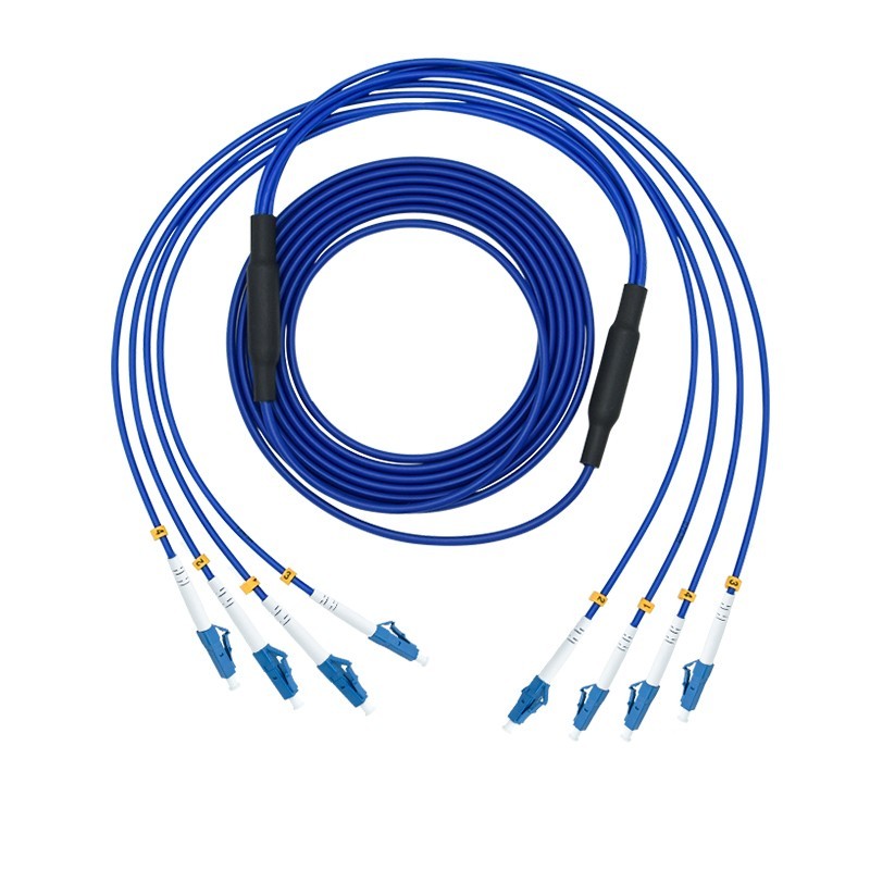 100M LC SC FC ST UPC APC 4 Strand Armored Fiber Patch Cord SM 9/125 Indoor Cable