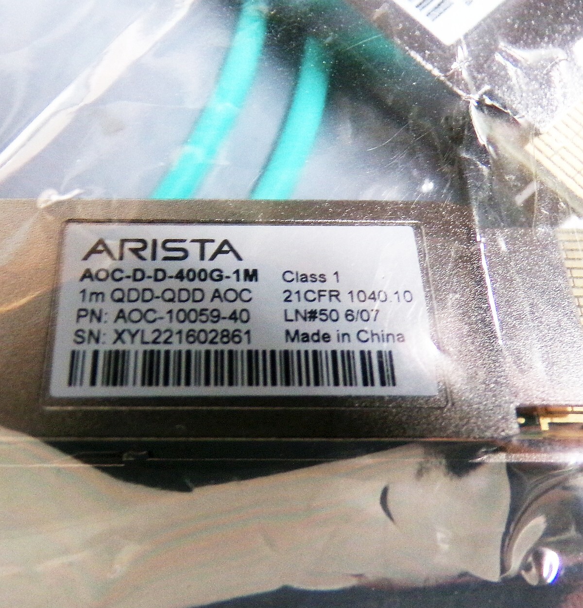 New Sealed ARISTA AOC-D-D-400G-1M Active Optic Fiber Cable AOC-10059-40
