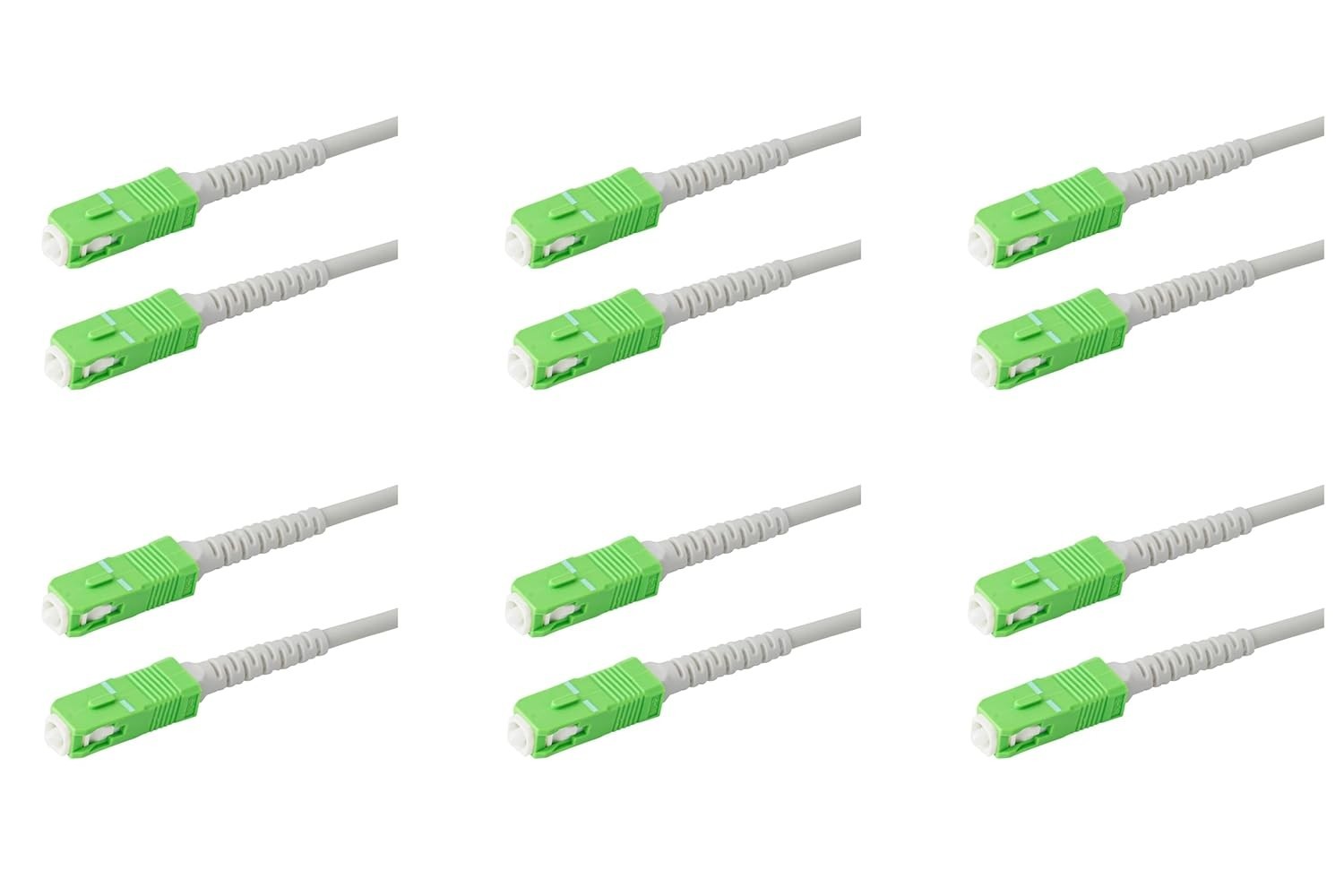 6-Pack 1 Meter SC/APC to SC/APC Singlemode Simplex Fiber Patch Cable