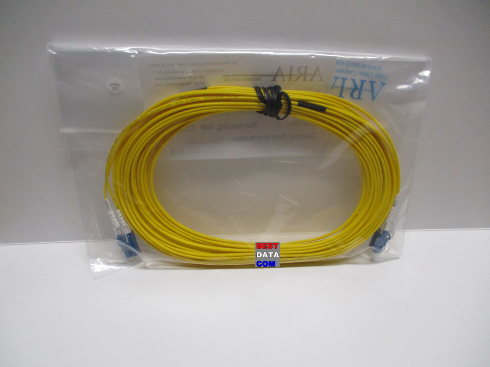 Aria 30ft 9m LC to LC SMF Single Mode Duplex 9/125 Fiber Patch Jumper Cable