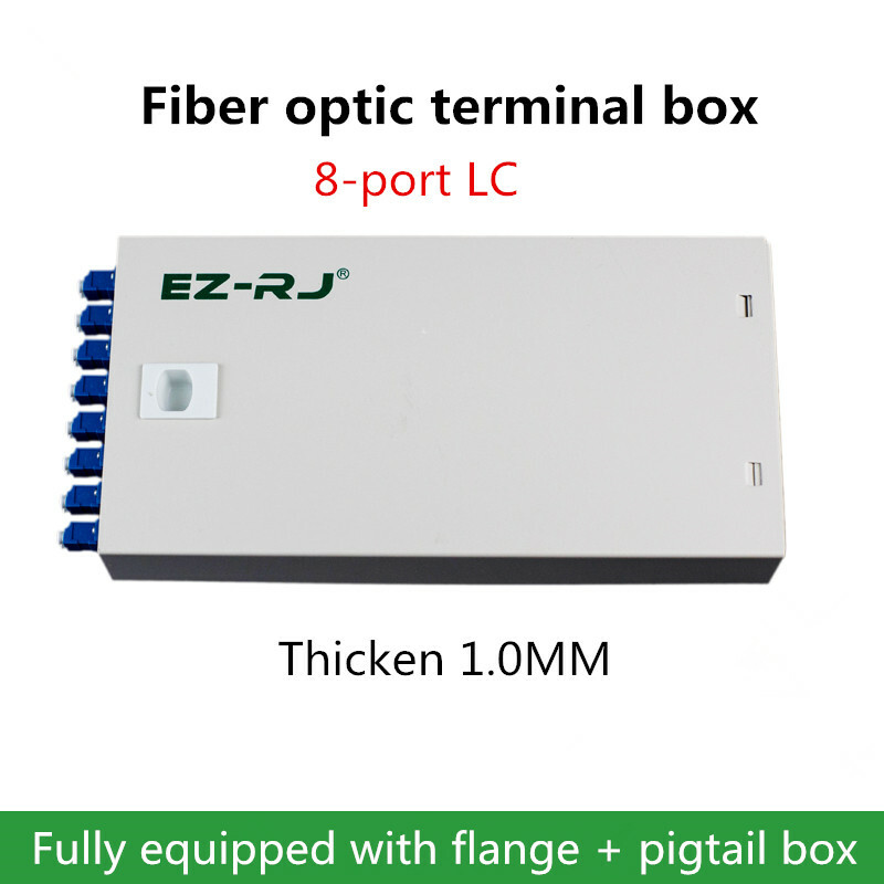 8-port LC fiber optic terminal box thickened 1.0MM full flange + pigtail box