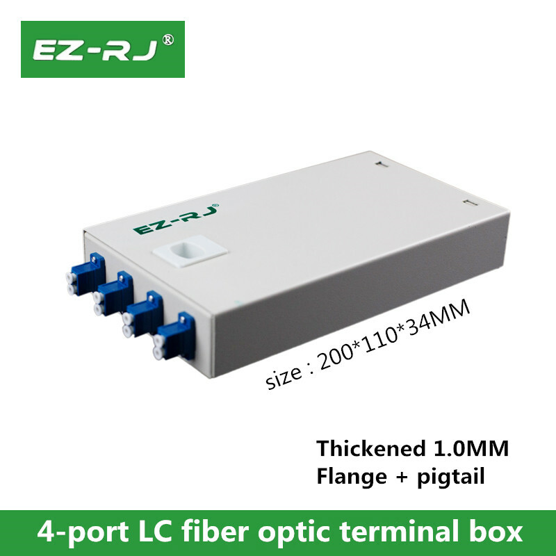 4-port LC fiber optic terminal box thickened 1.0MM full flange + pigtail box