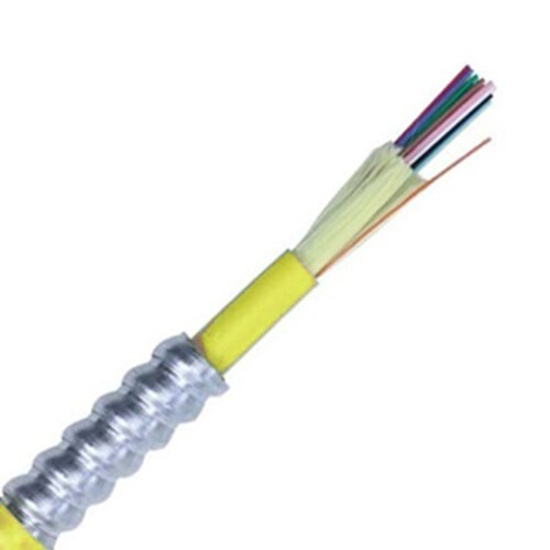 6-Strand Plenum Single-Mode OS2 Interlocking Armor Fiber Optic Cable – 1000ft
