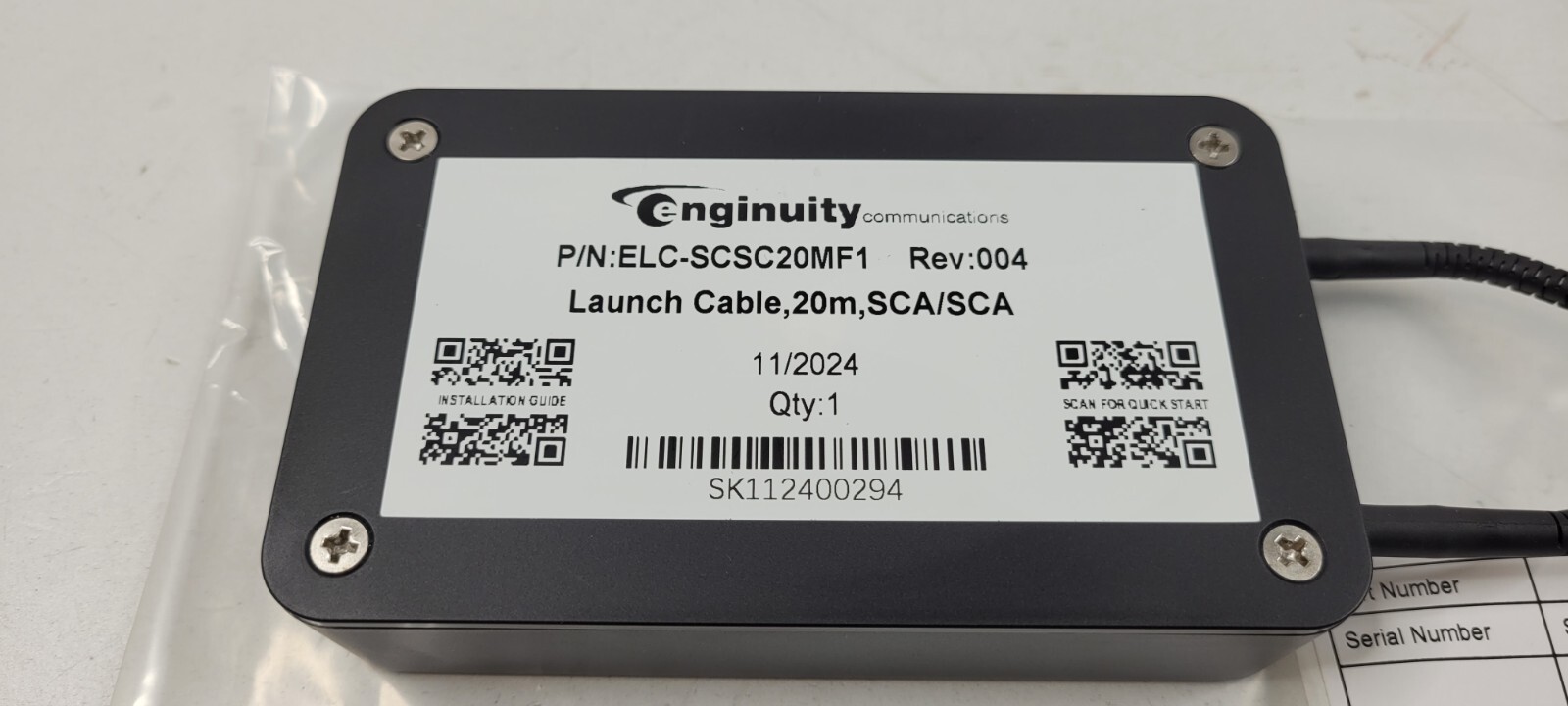 Enginuity Fiber Launch Cable 20m SCA/SCA ELC-SCSC20MF1