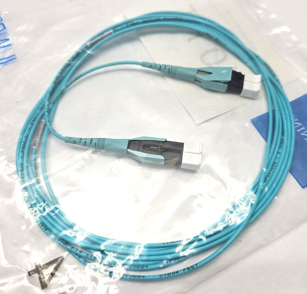 Lot of 8 CORNING 10ft, 2F OM4 JIAB R LCDUPU/LCDUPU Fiber Optic Cable 7979-OM4-..