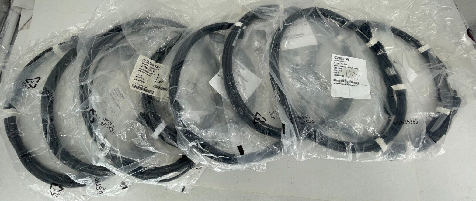 Lot of 8 CommScope FJ-2SM-015-7.5M HELIAX FIBERFEED DISCRETE FIBER OPTICAL CABLE