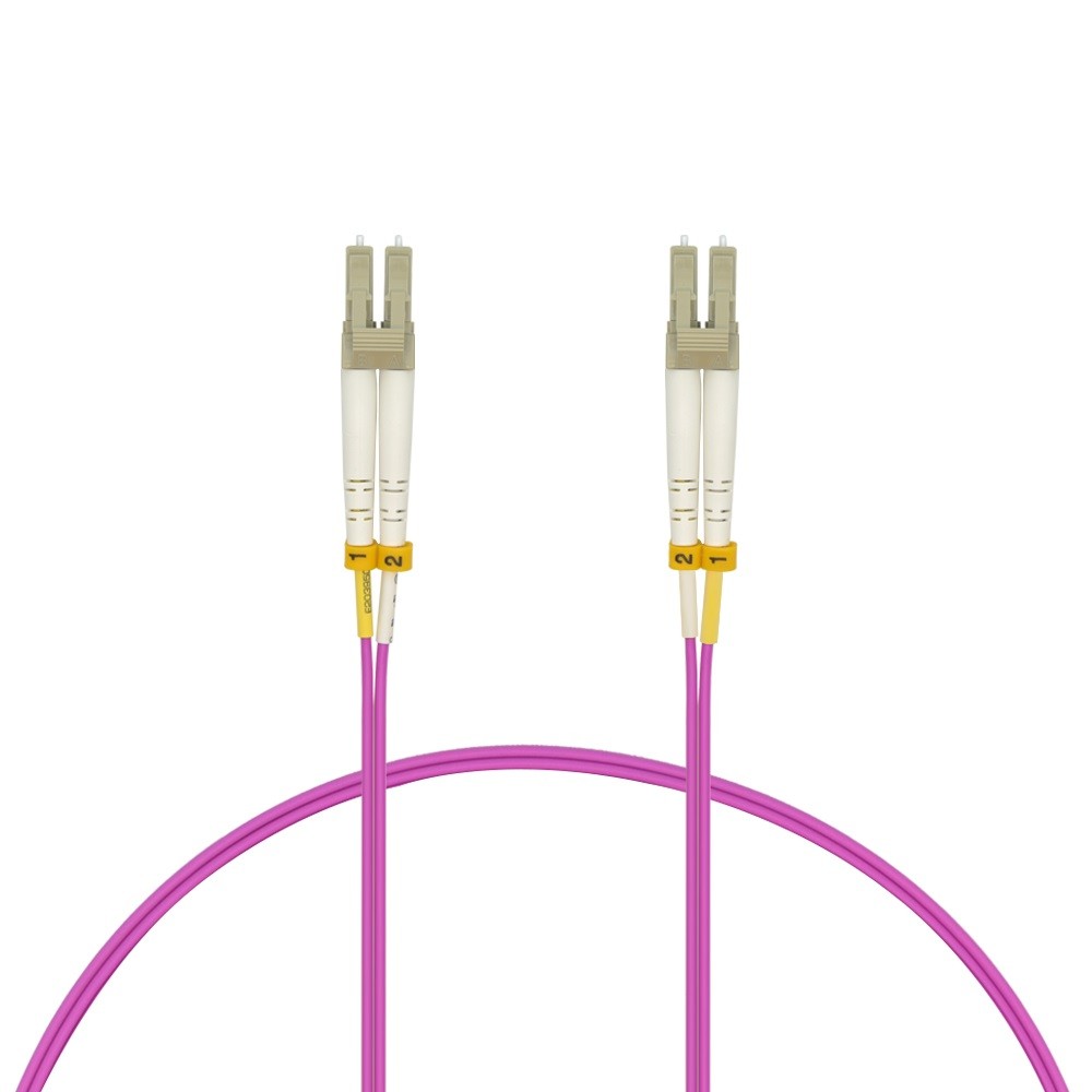 10 Pack of 7m LC/UPC-LC/UPC OM4 Multimode Duplex OFNR 2.0mm Erika Violet Fiber O