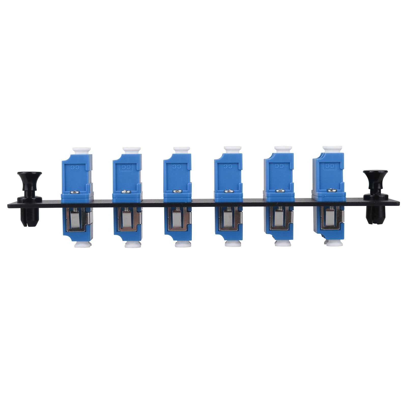 6 Duplex LC/UPC Fiber Patch Panel with Duplex Singlemode Blue Adapters