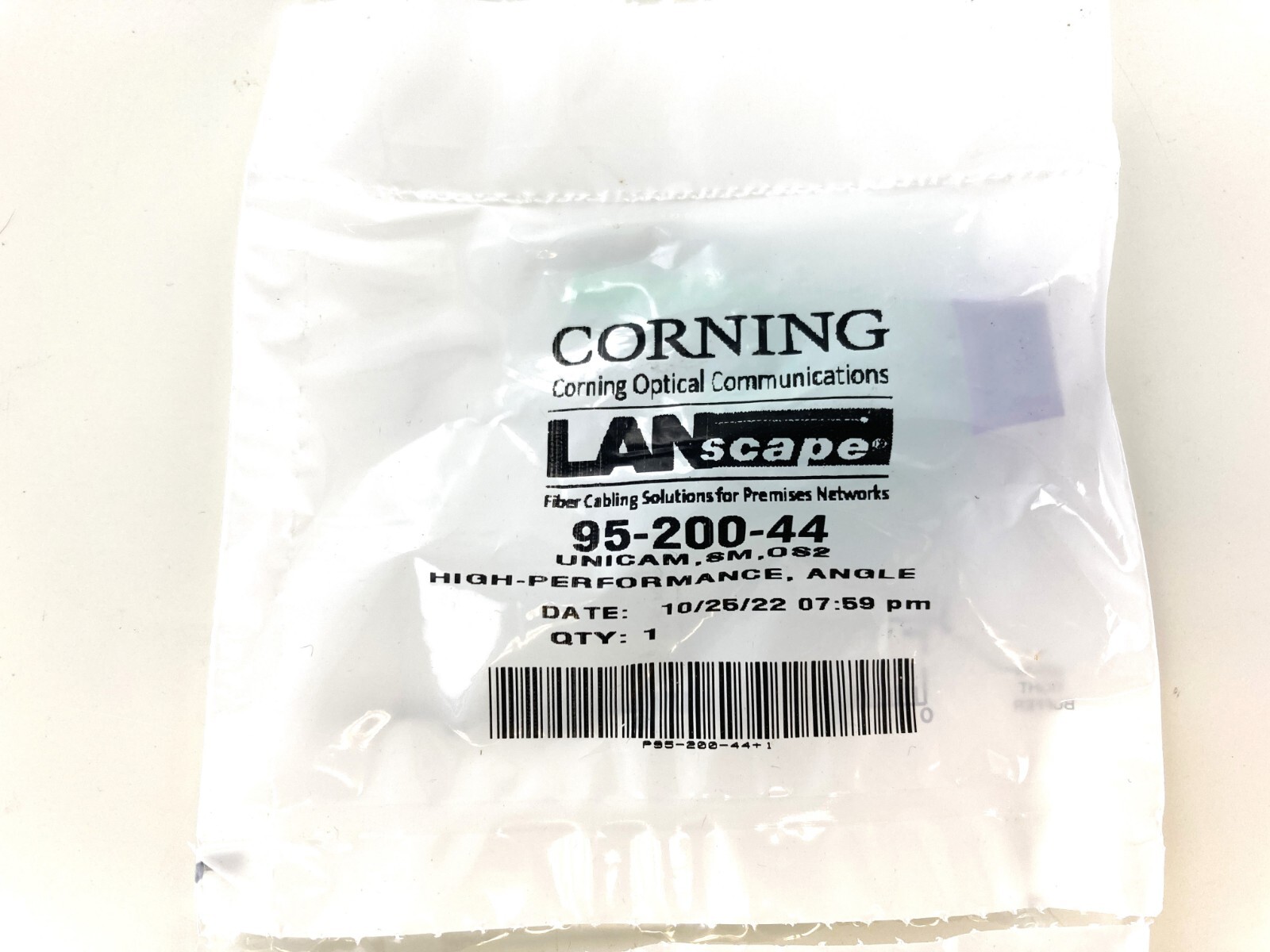 Corning 95-200-44 Unicam Connector Pretium SC SM OS2 APC Polish, NEW!