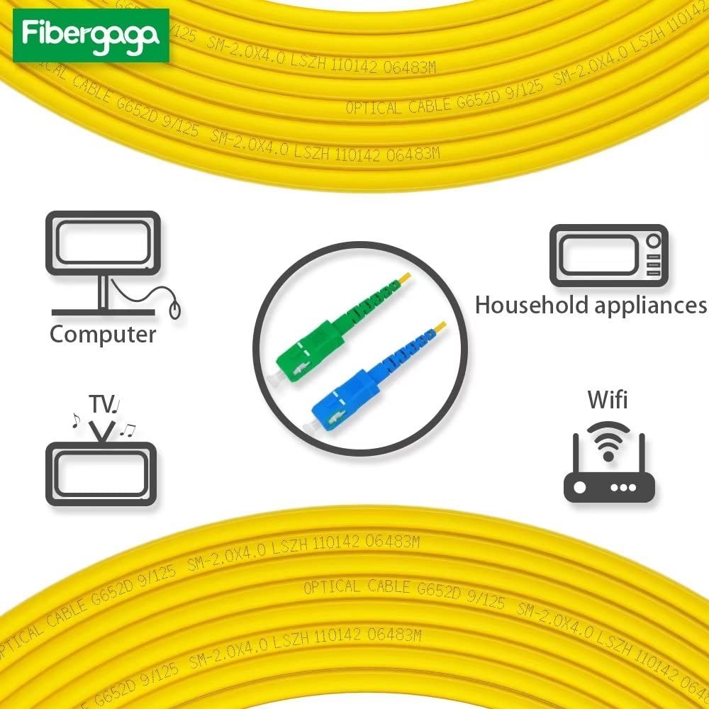 0.5m OS2 SC/UPC To SC/APC Fiber Patch Cable Single Mode Simplex 1.6FT Cord