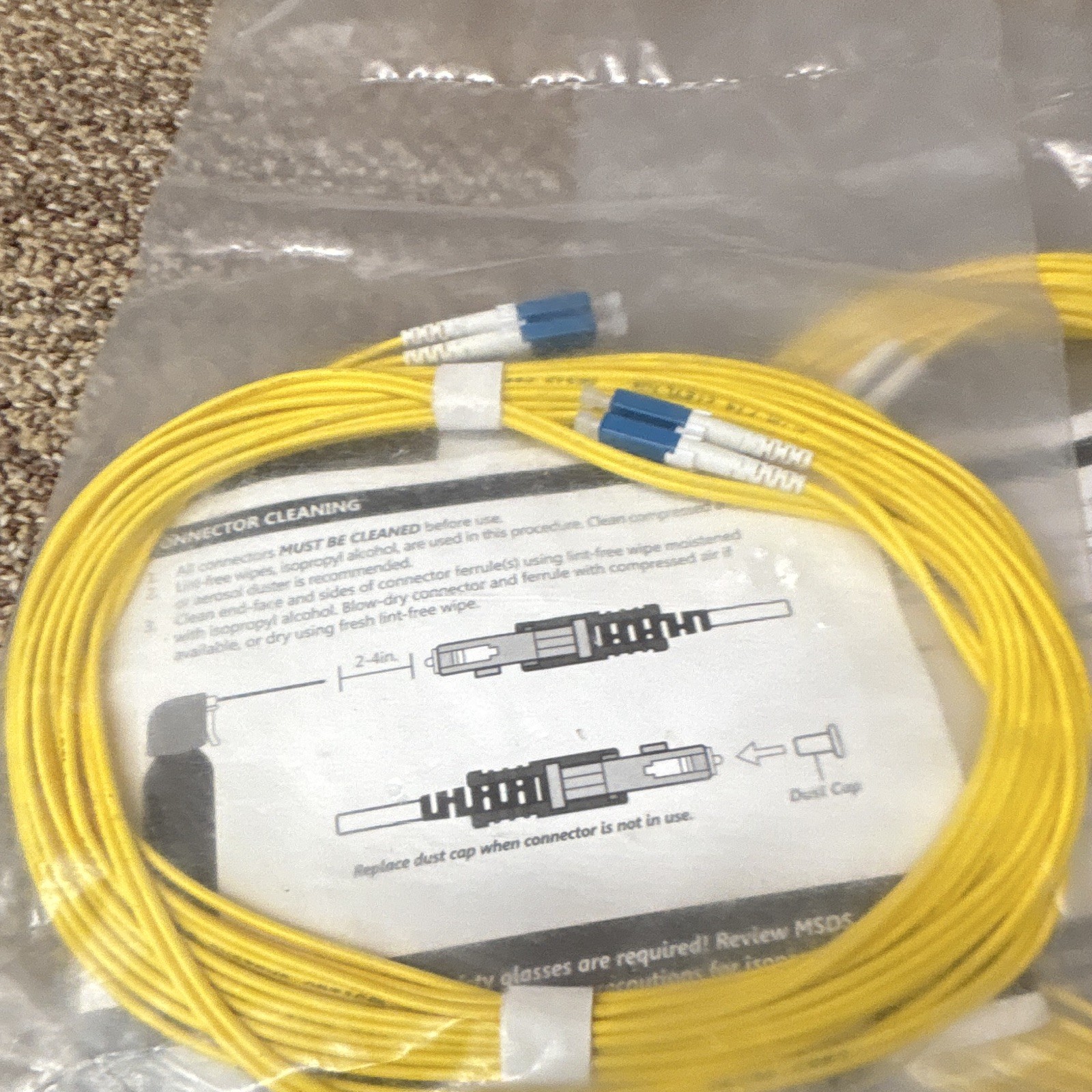 Corning CompuLink LC-LC Duplex Fiber Patch Cable 5m Yellow LCCLCDS-UPSM