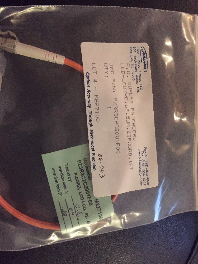 Lot Of 12 Duplex Patch Cord Fiber 1 Ft T8