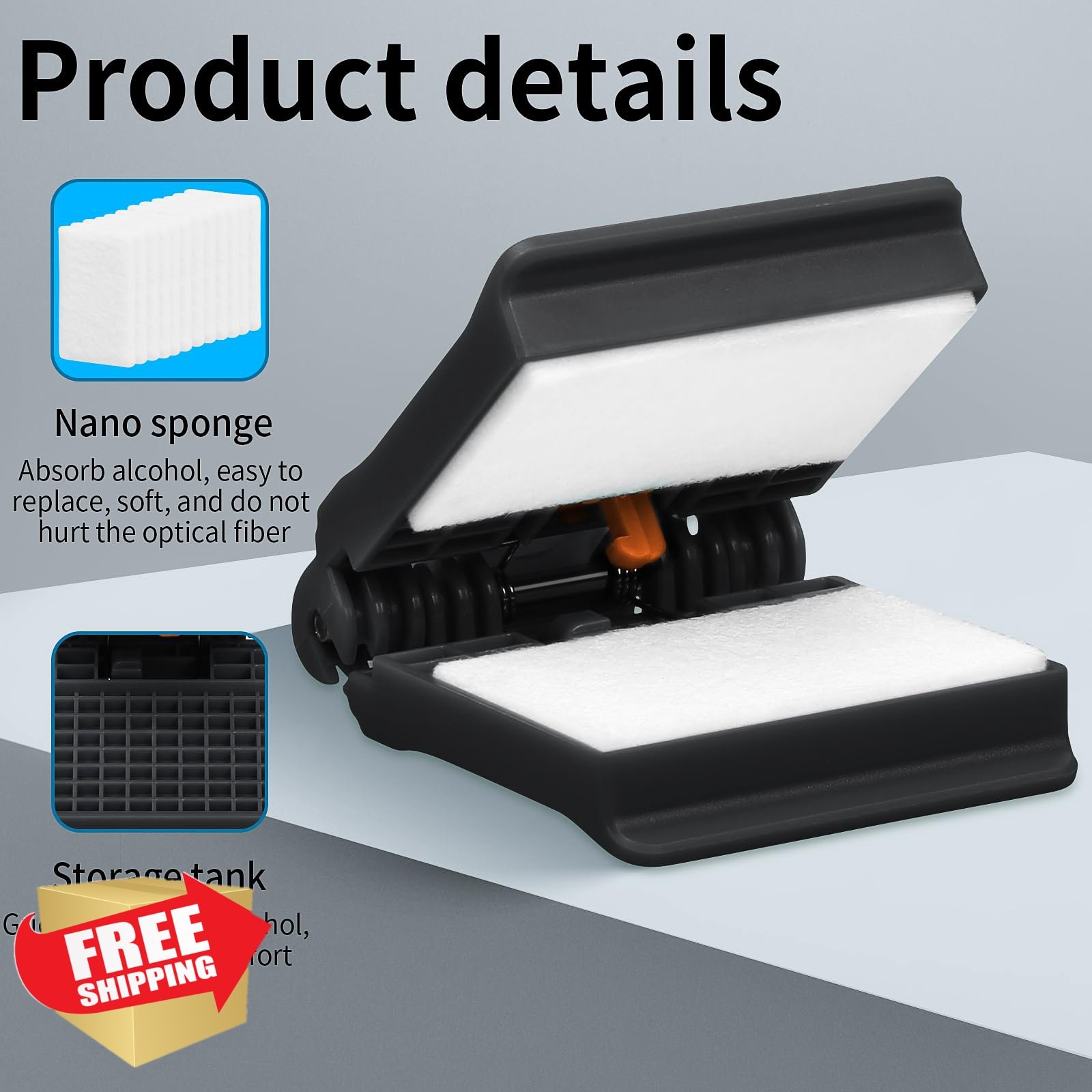 BautTat Fiber Optic Wiping Clip 3pk Black Grey Orange