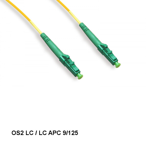 Kentek 3Ft LC/LC APC OS2 9 /125 Simplex Single-Mode Fiber Optic Cable OFNR