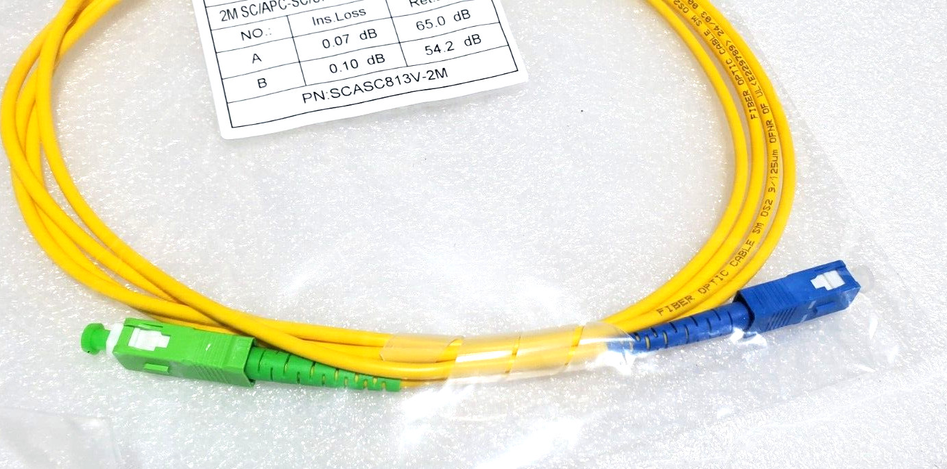 (LOT 5) SC/APC-SC/APC-SM Fiber Patch Cord Jumper Cable Single Mode Optic Network