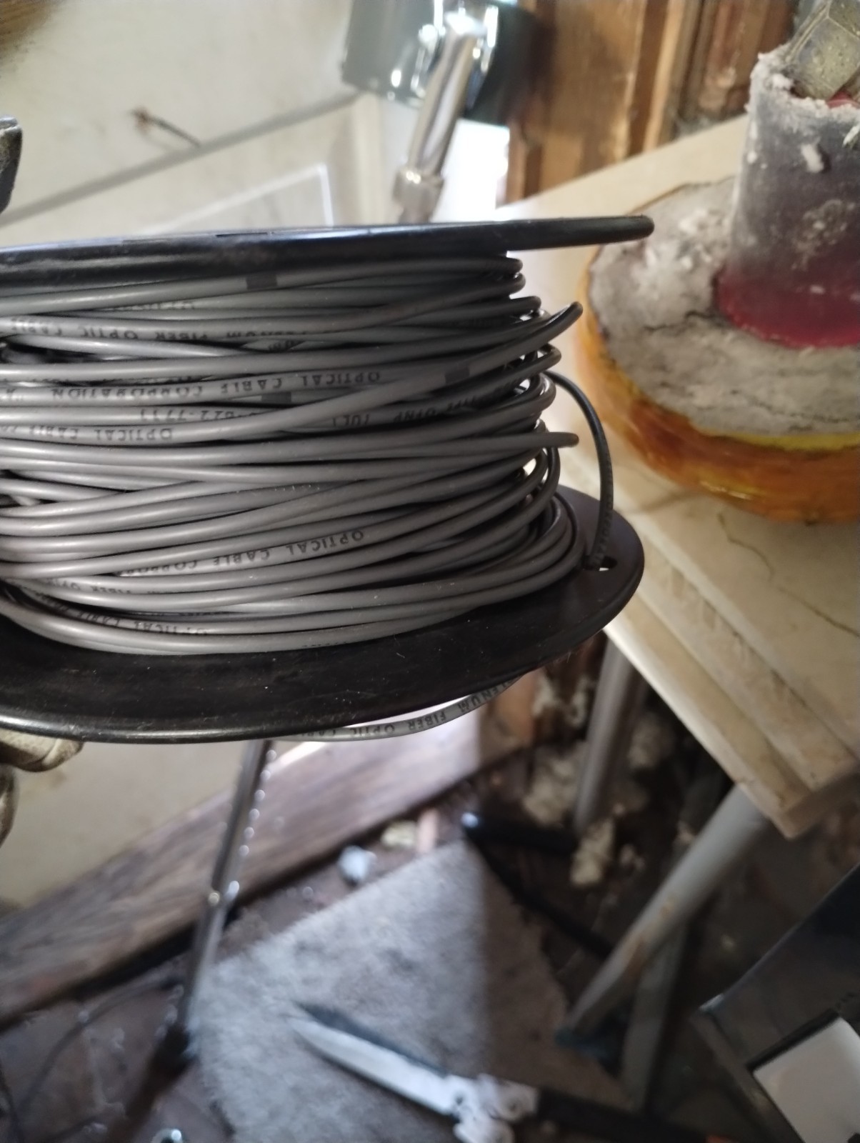 ​201ft OM1 62.5/125 Multimode Fiber Optic Cable OFNP Plenum Surplus