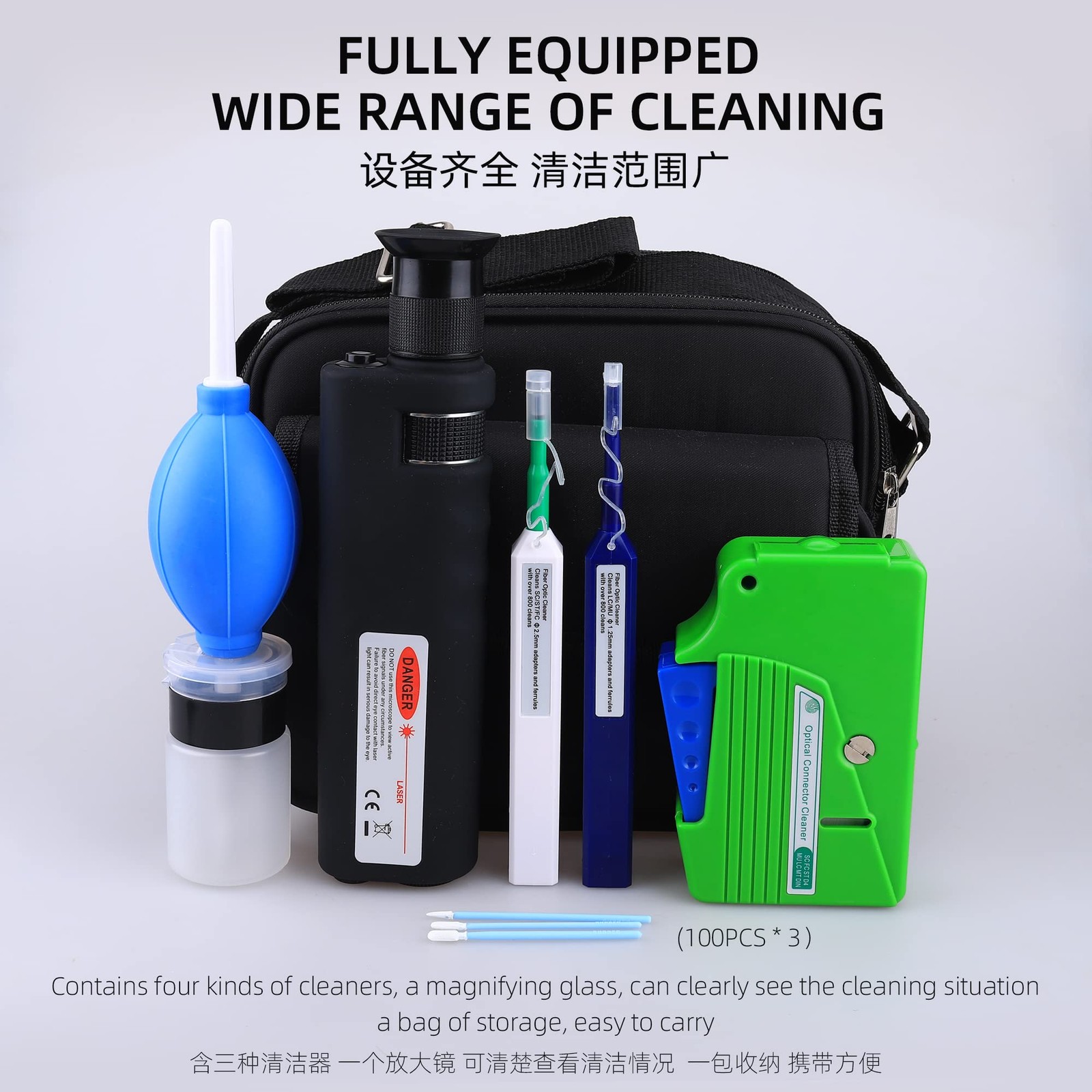 FTTH Fiber Optics Cleaning Kit with Fiber Cleaning Cassette for FC SC ST LC M…