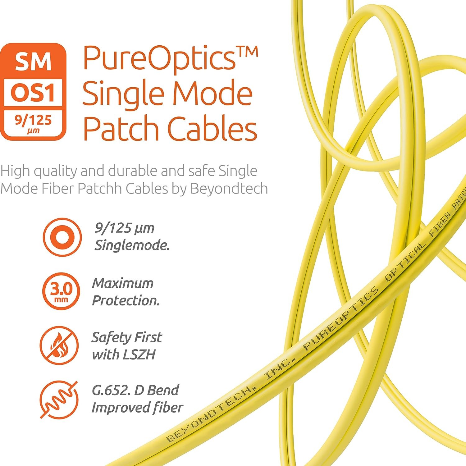 2m 6.56ft LC to SC Fiber Patch Cable – 2 Pack UPC Single-Mode Duplex Fiber Optic