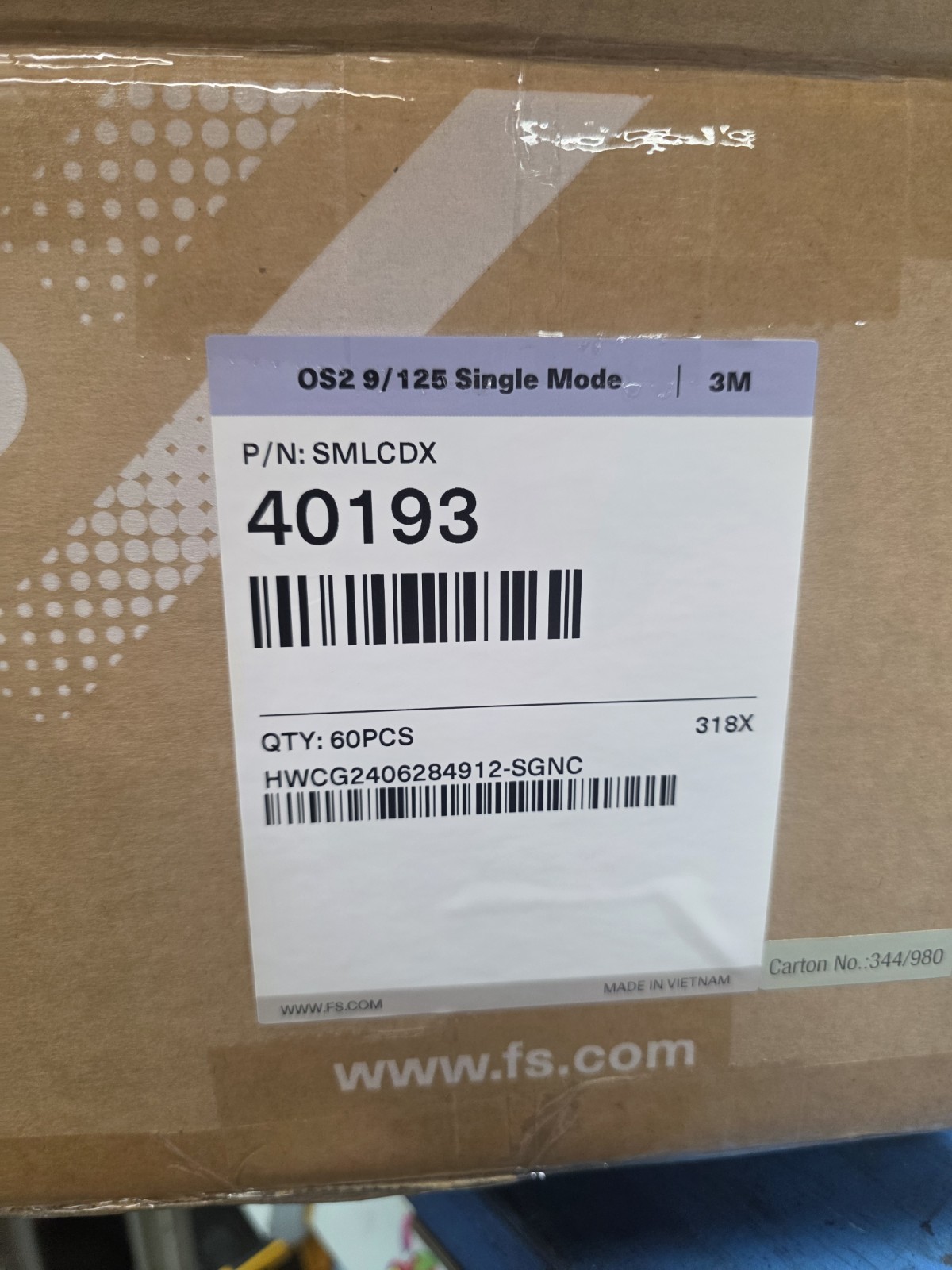 Box Lot 50 OS2 9/125 Single Mode Fiber Patch Cable 3m Yellow