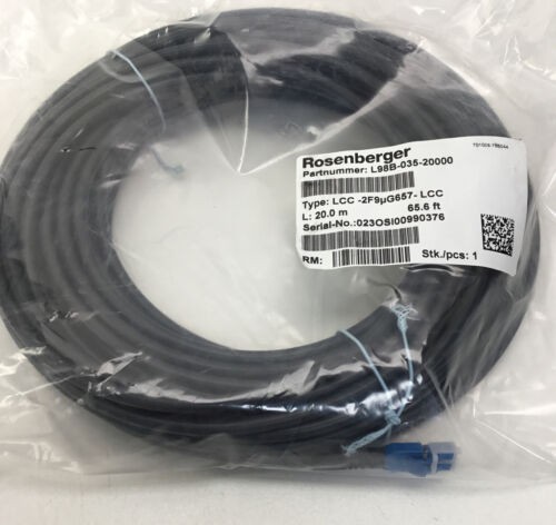 ROSENBERGER FB-L98B-035-20000 FIBER CABLE SM LC/LC DUPLEX 65.6 FT NEW