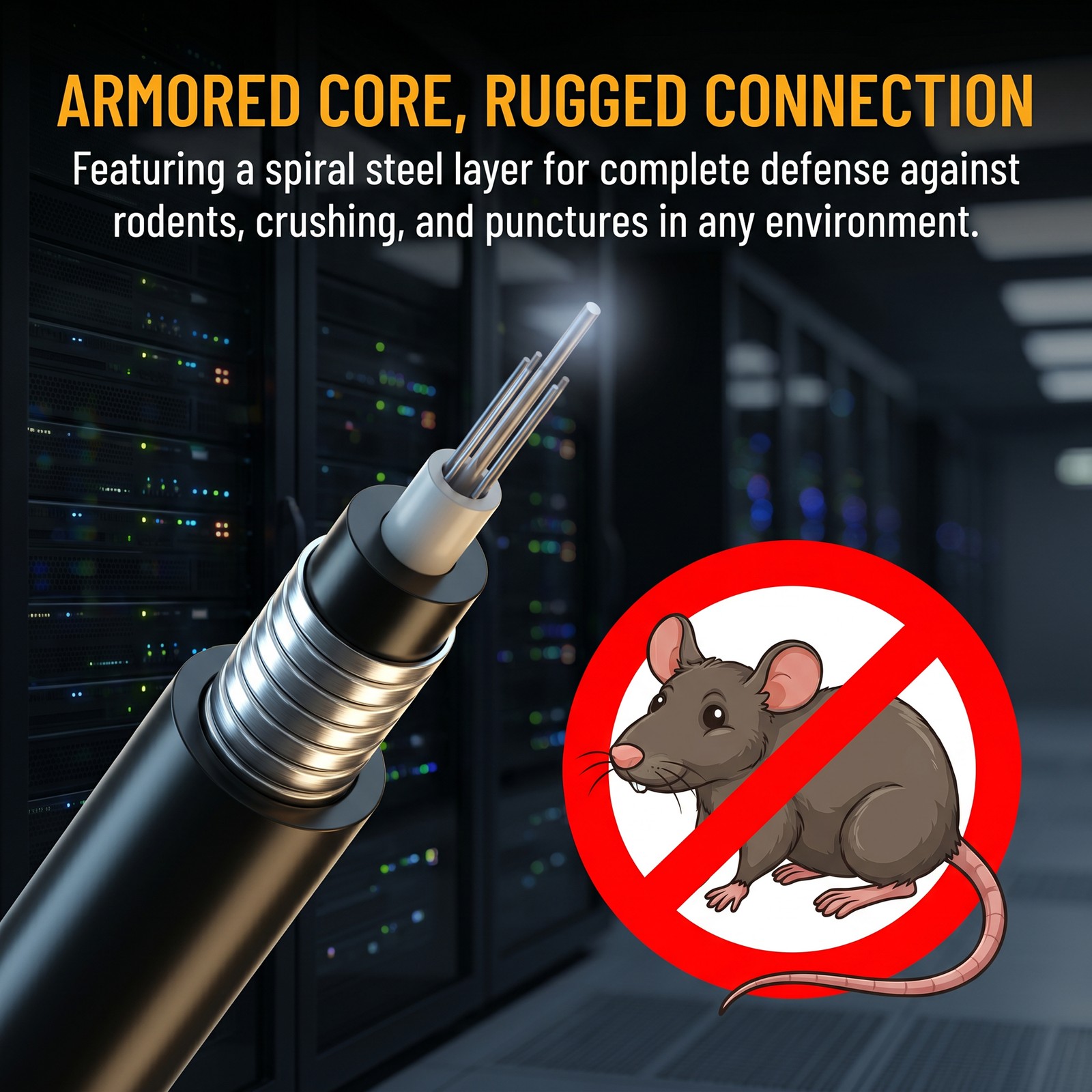 OM3 Multimode 2 Core LC to LC Armored Fiber Optic Patch Cable TPU 30M-150M