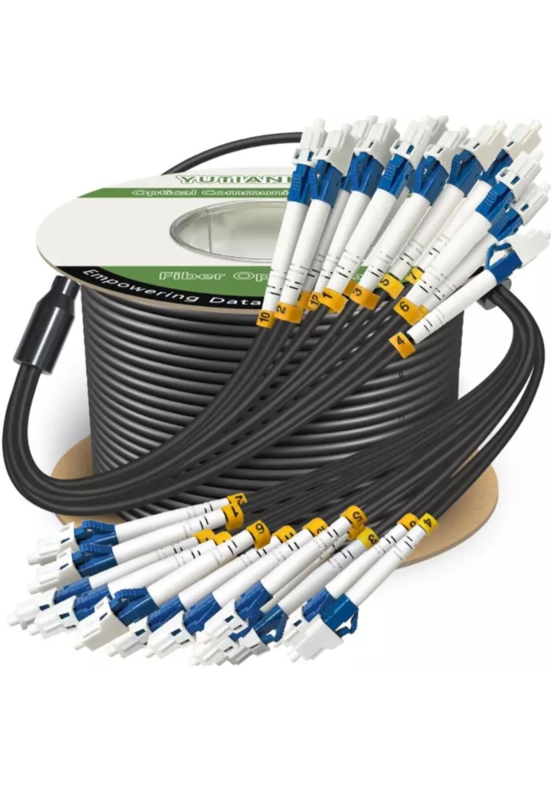 656ft 12 Core Industrial TPU LC To LC Outdoor Armored Fiber Optic Cable