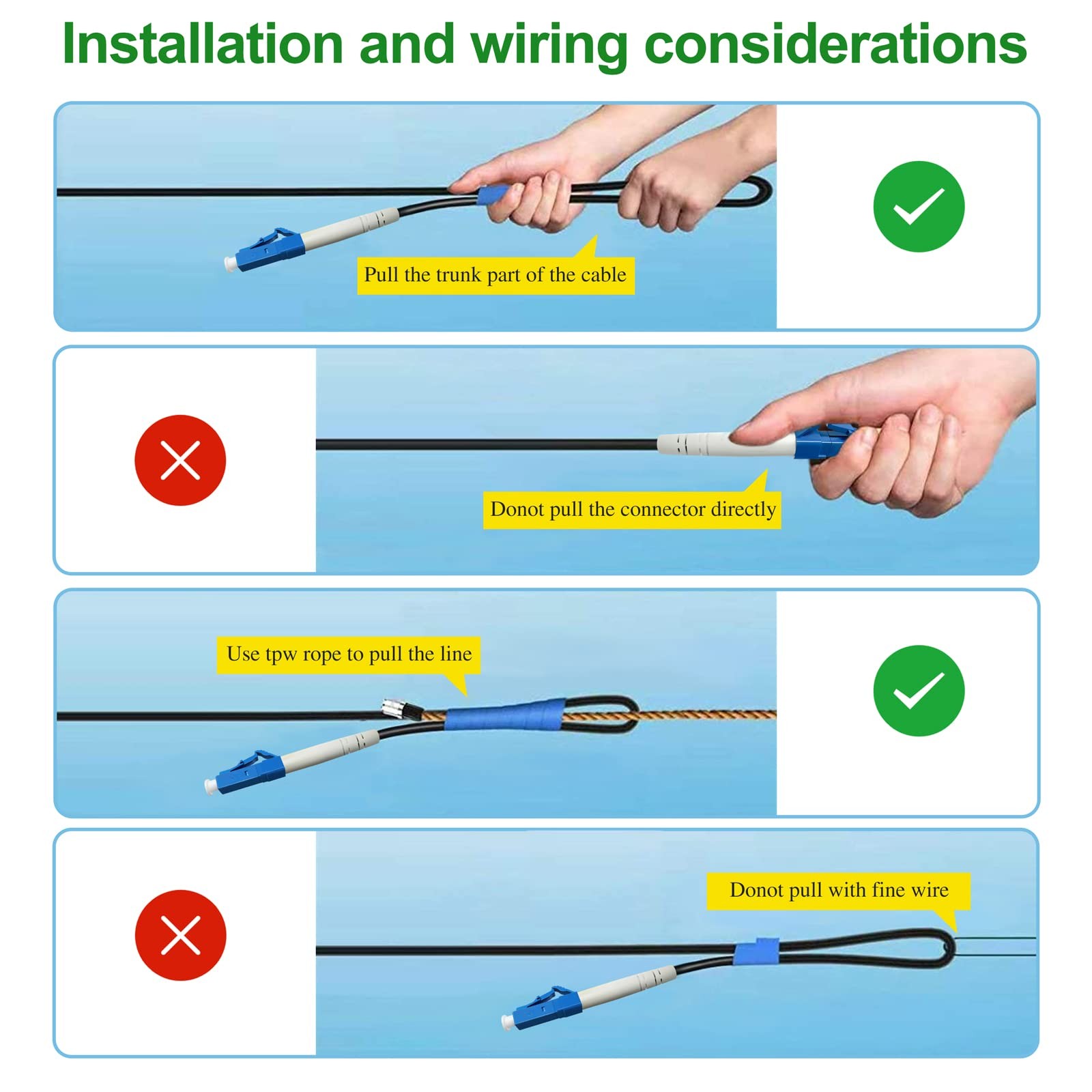 15 Meters (50 Feet) LC to LC Outdoor Armored Simplex Fiber Patch Cable, Singl…