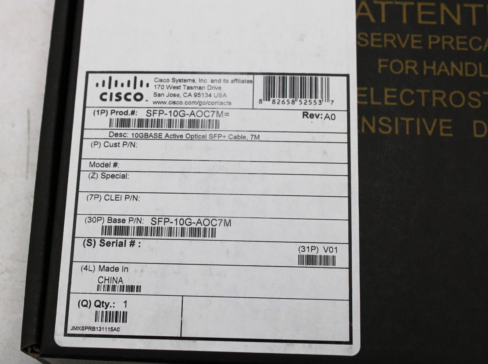 !!NEW!! !!GENUINE!! Cisco SFP-10G-AOC7M – 10GBASE Active Optical Cable