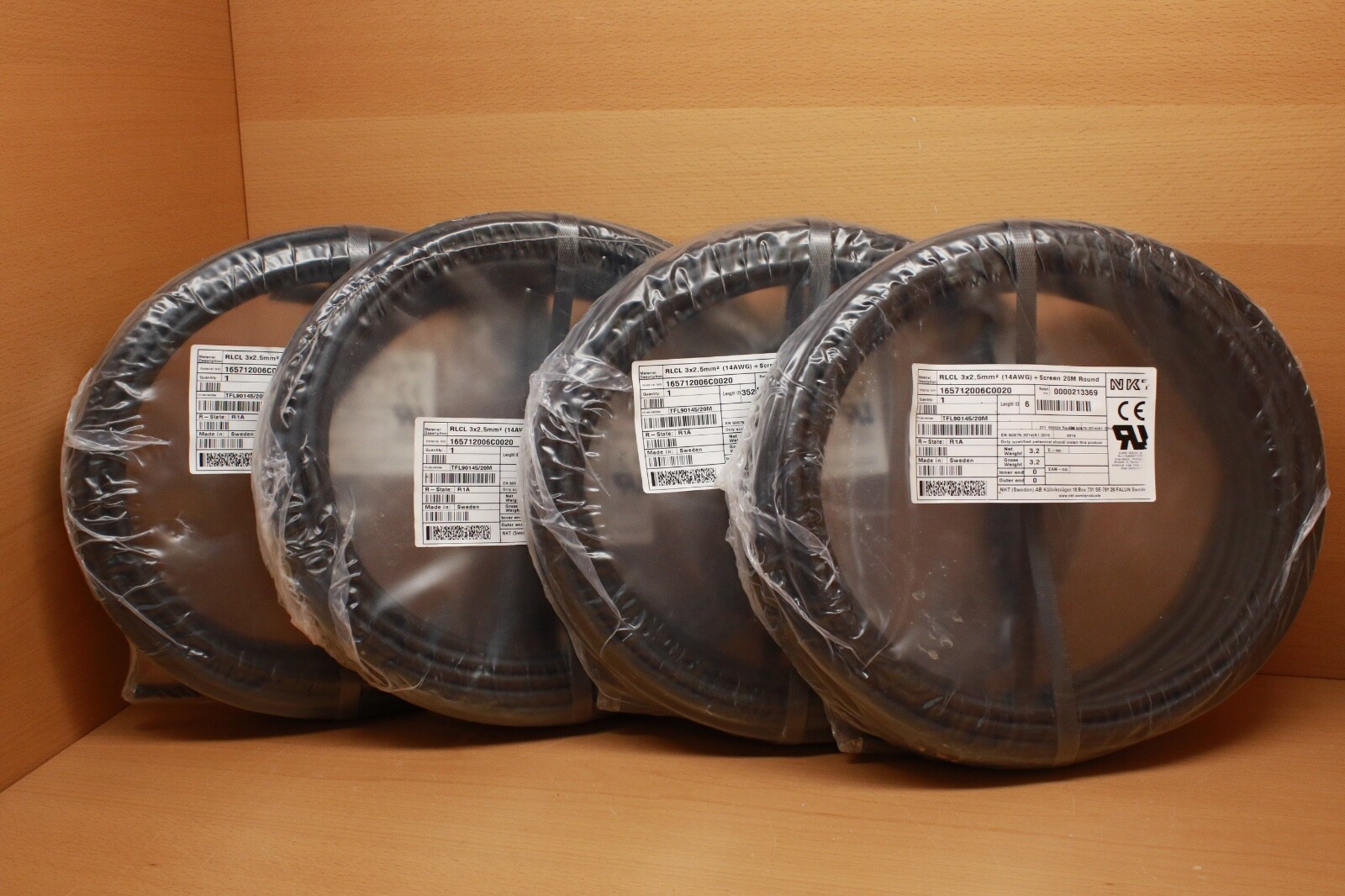 NKT TFL90145/20M Power Cable RLCL 3×2 5mm2 14AWG Screen 20M Round FREE SHIPPING