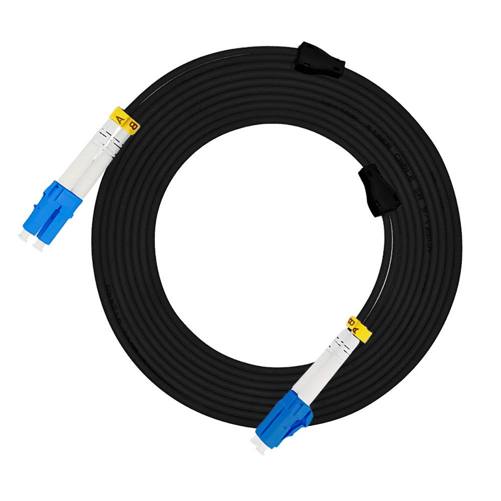 100ft 100feet 30m LC to LC Outdoor Armored Duplex 9/125 SM Fiber Optic Cable …