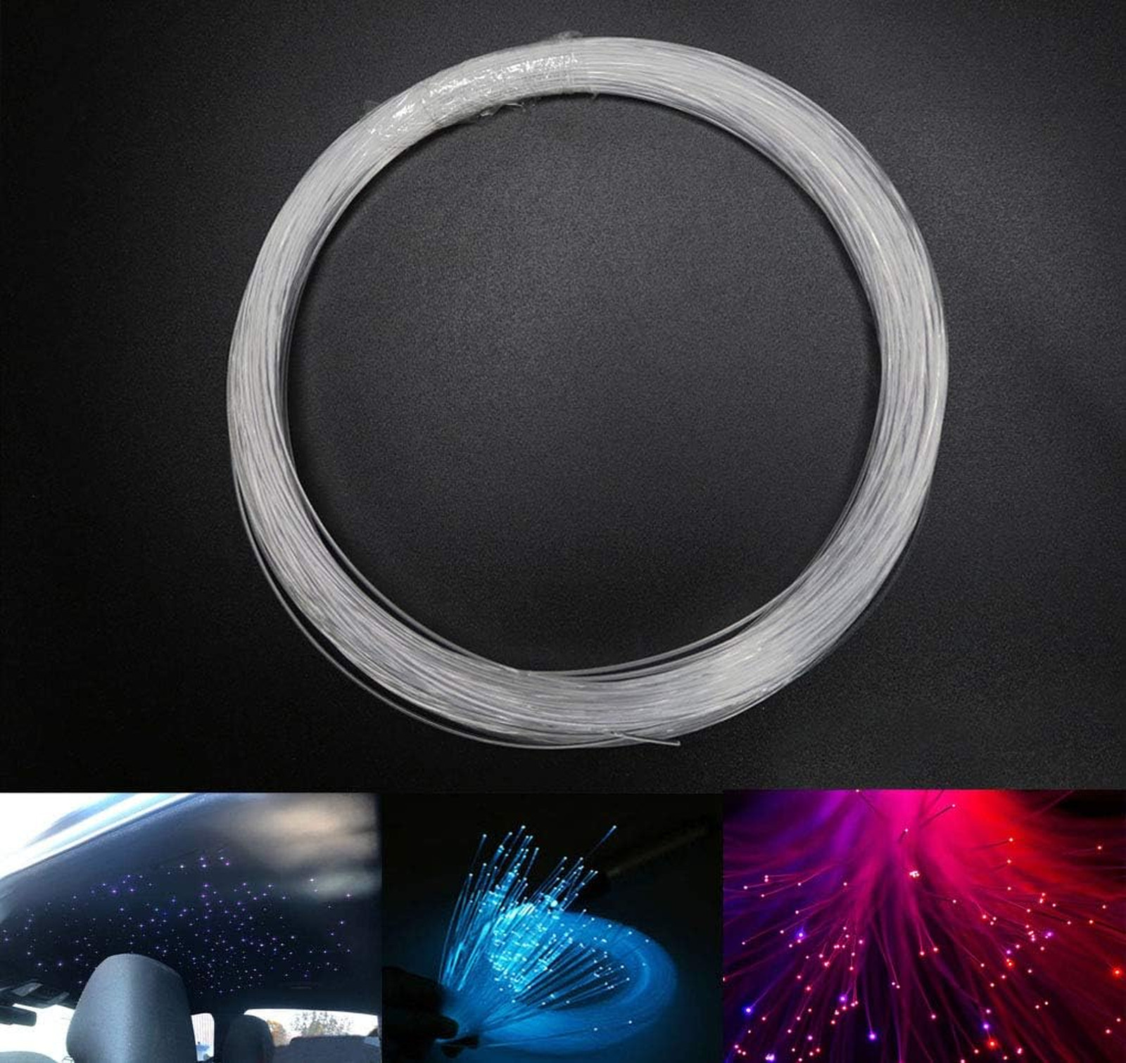 PMMA Plastic End Glow Fiber Optic Cable 1mm 50m Roll for Sky Ceiling LED