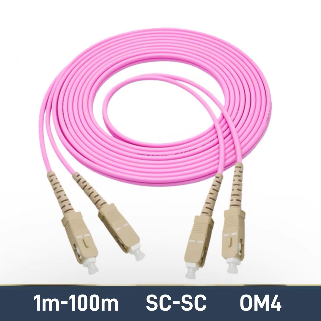 1m FC/SC/LC/ST UPC Duplex OM4 Multimode Fiber Optic Patch Cord 3.0mm 50/125 Cabl
