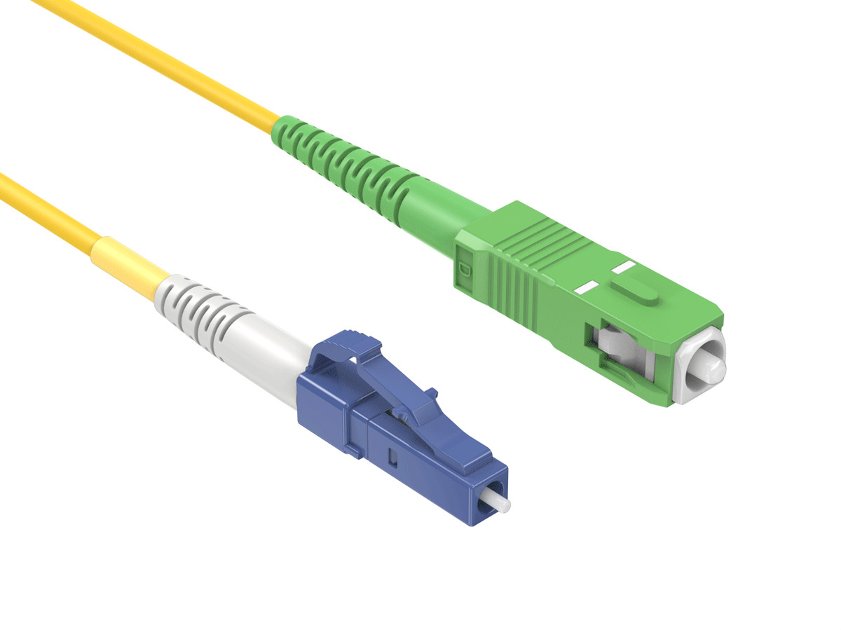 3m OS2 LC/UPC TO SC/APC Simplex Corning Fiber Optic Cable SingleMode 9/125 OF…