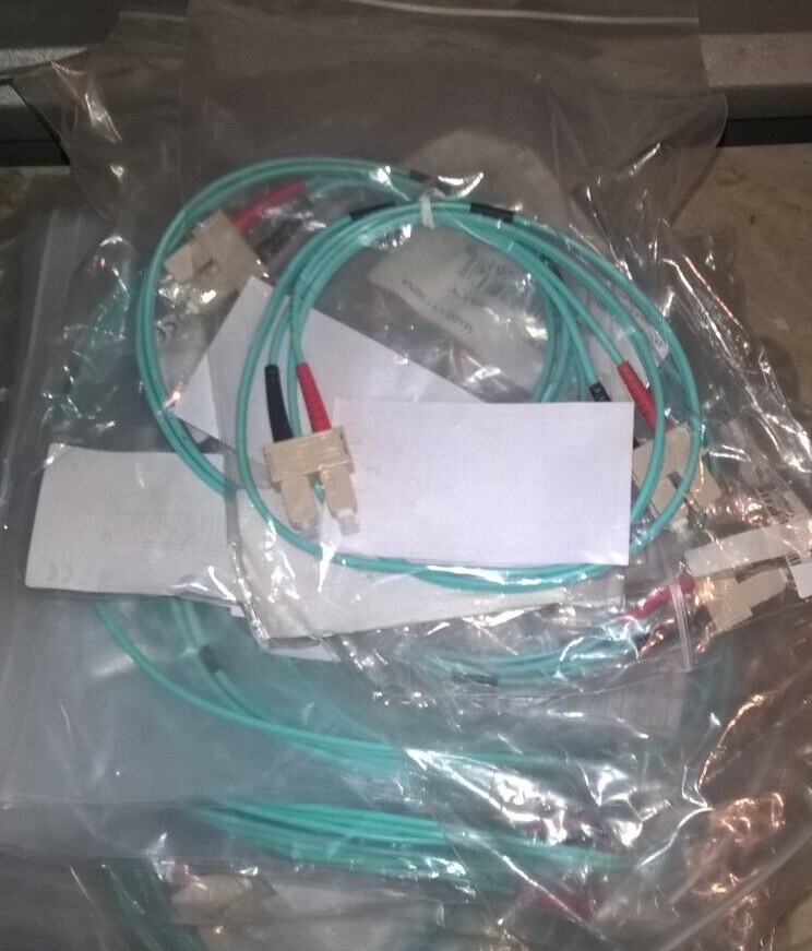QTY AVAILABLE NEW 1m 3ft SC-SC Duplex Multimode 10GB Fiber Patch Cable Aqua SC