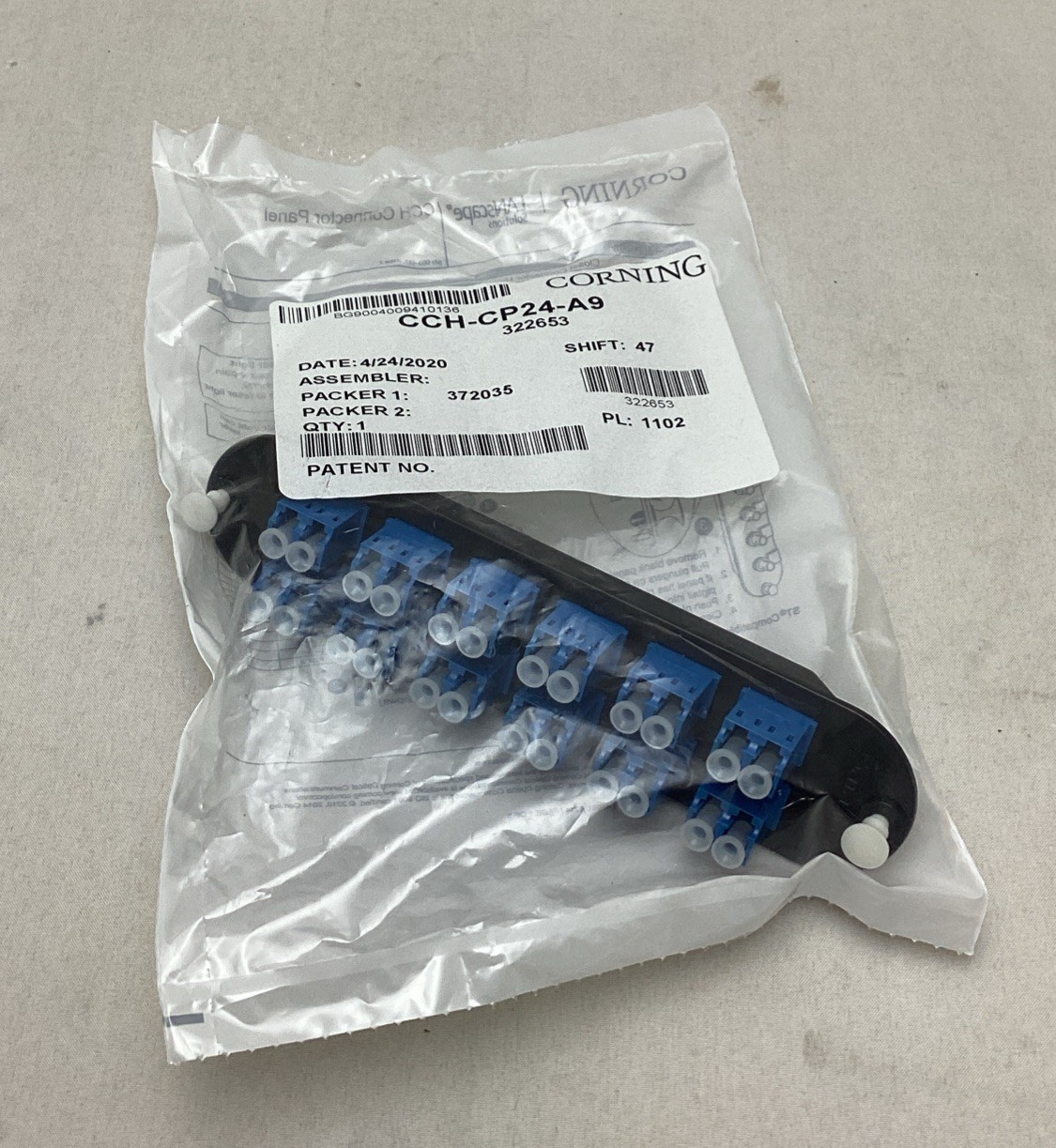 NEW (20 pcs) Corning CCH-CP24-A9 Fiber Optic Adapter Panel 12 LC Duplex – NIP