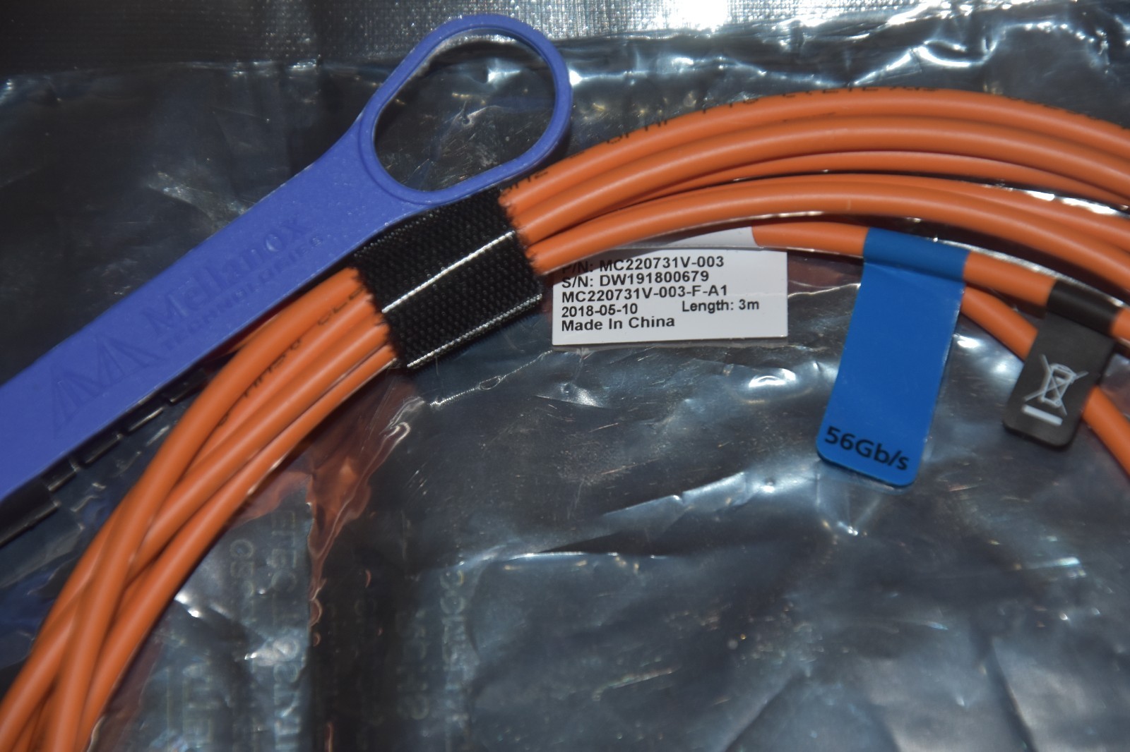 MC220731V-003 NVIDIA Mellanox MC220731V-003 AOC Cable VPI 56Gb/s QSFP 3 meter