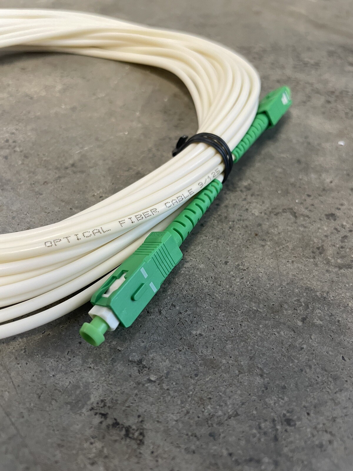 30 FT Fiber optic patchcord Jumper SC/APC to SC/APC SINGLE MODE 3.0 White Indoor