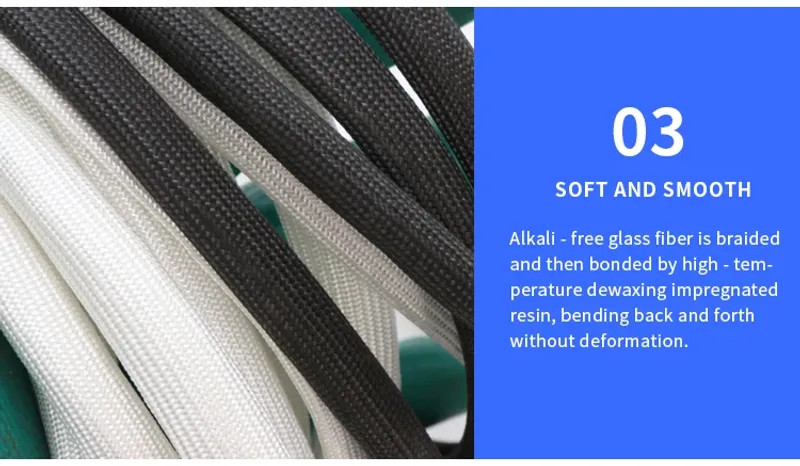 1M-5M Braided Fiberglass Sleeve High Temp Resistant Tube Chemical Glass Fiber