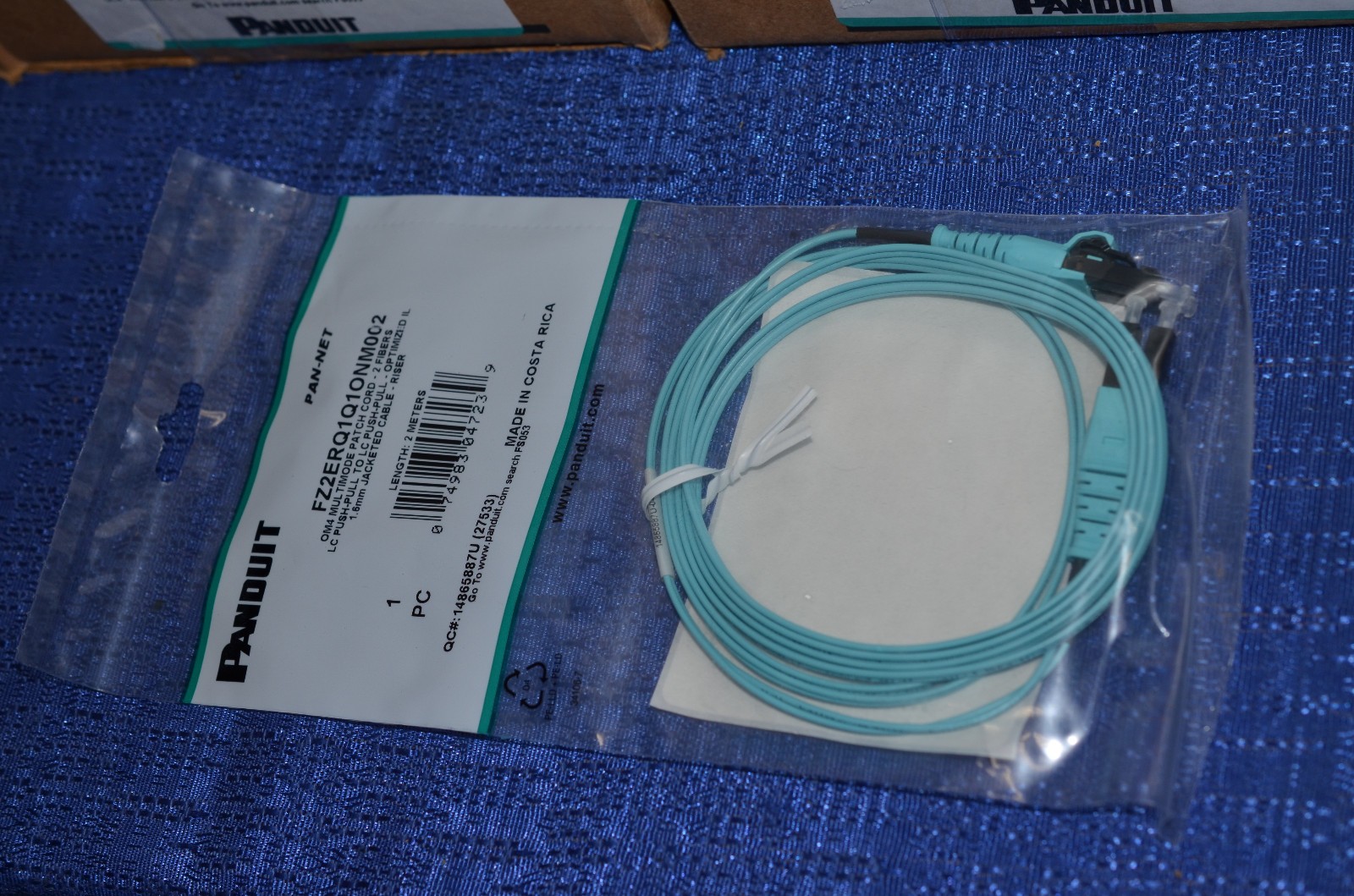 lot of 100 Panduit fiber optic cable FZ2ERQ1Q1ONM002 2 meter cables patch cord