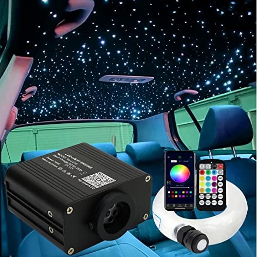 Fiber Optic Starlight Headliner 450 Strands 9.8ft 16W APP Remote Sound