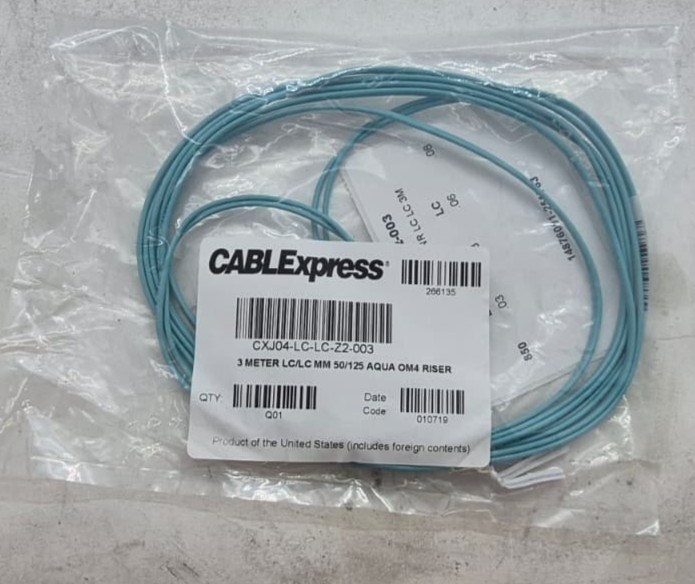 Lot of 10 CABLExpress CXJ04-LC-LC-Z2-003 3M LC/LC MM 50/125 AQUA OM4 RISER