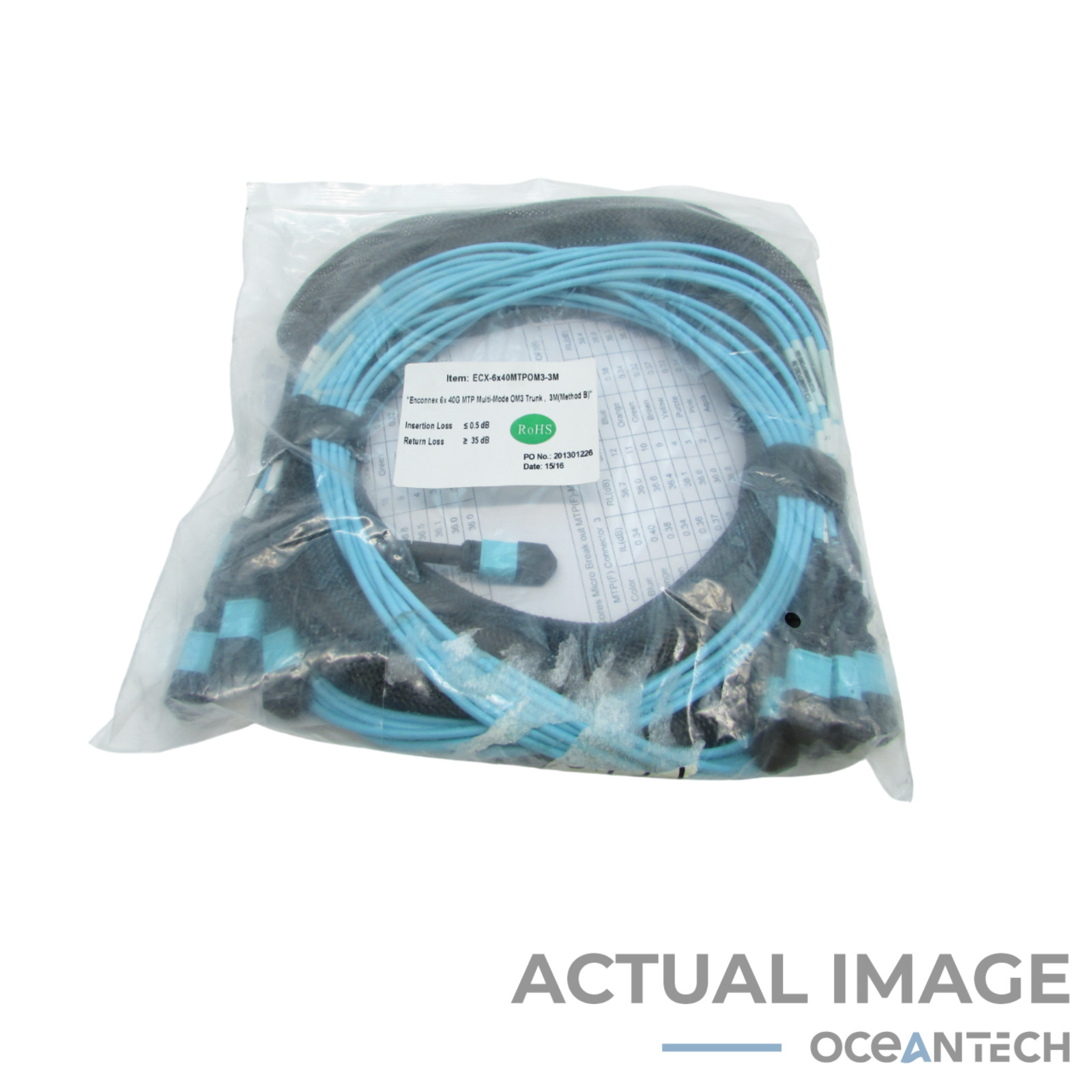 6x 40G MTP Multi-Mode OM3 Trunk 40M Brand New Fiber Cables